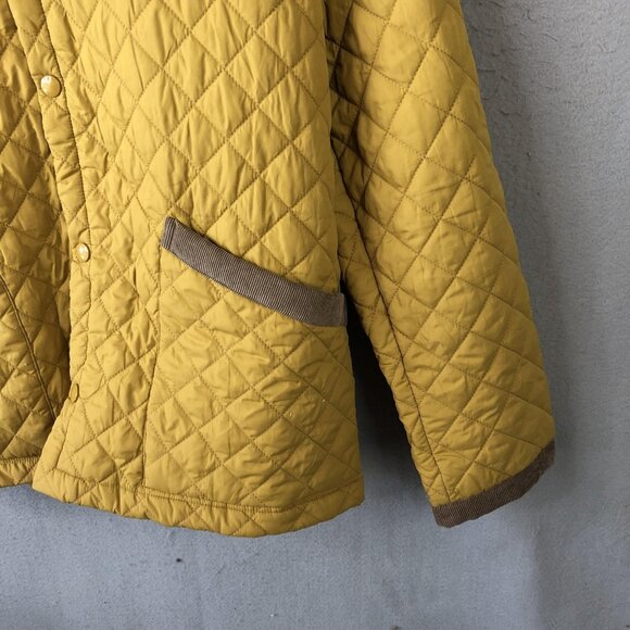 Happer Man Jacket Mens 2XL Yellow Brown Corduroy Collar Quilted Outdoor Coat - Picture 12 of 16